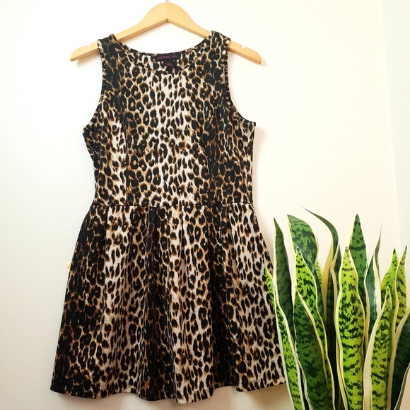 Size Large Leopard Print Baby Doll Dress - Picture 1 of 6
